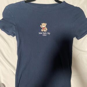 Hollister Navy Kids Tee with Bear Design